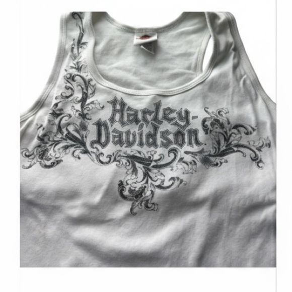 Womens Harley-Davidson White Graphic Tank Top Size 2X – Plus Size Biker Style - Picture 1 of 9